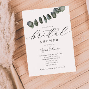 Modern Eucalyptus Greenery Bridal Shower Invitation