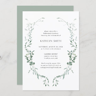 Modern Eucalyptus Greenery Bridesmaids Luncheon Invitation