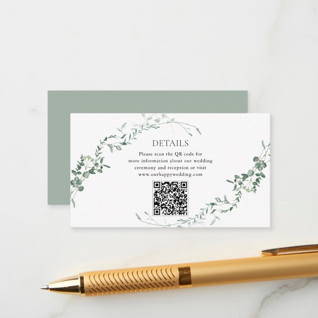 Modern Eucalyptus Greenery Elegant Garden Wedding Enclosure Card (Creator Uploaded)