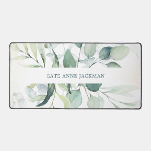 Modern Eucalyptus Greenery Elegant Rustic Desk Mat