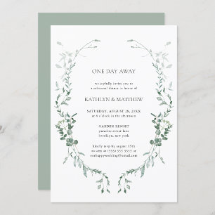 Modern Eucalyptus Greenery Garden One Day Away Invitation