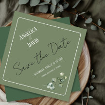 Modern Eucalyptus Greenery Save The Date Flat Card