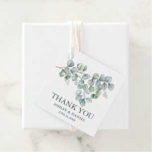 Modern Eucalyptus Greenery Thank You Wedding Favour Tags