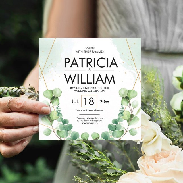 Modern Eucalyptus Greenery Wedding Celebration Invitation (Creator Uploaded)
