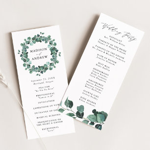 Modern Eucalyptus Greenery Wedding Ceremony Programme