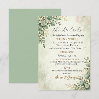 Modern Eucalyptus Greenery Wedding Enclosure card