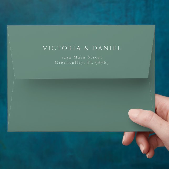 Modern Eucalyptus Greenery Wedding Envelope (Hand)
