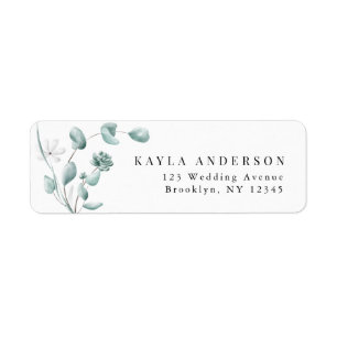 Modern Eucalyptus Greenery Wedding Return Address