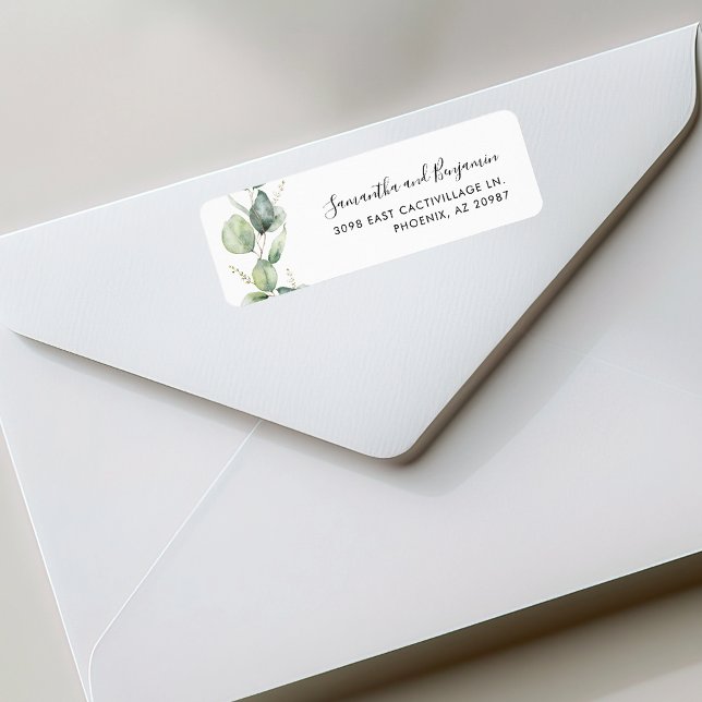 Modern Eucalyptus Greenery Wedding Return Address (Modern Eucalyptus Greenery Wedding Return Address Label)