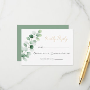 Modern Eucalyptus Greenery Wedding RSVP Enclosure Card