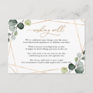 Modern Eucalyptus Greenery Wishing Well Wedding Enclosure Card