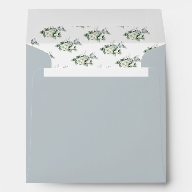 Modern Eucalyptus Square Wedding  Envelope (Back (Bottom))
