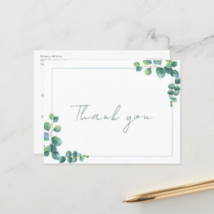 Modern Eucalyptus Thank You Baby Shower    Postcard
