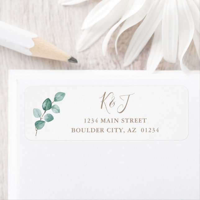 Modern Eucalyptus Watercolor Monogram Wedding (Insitu)