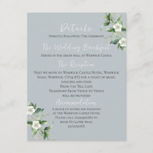 ~Modern Eucalyptus Wedding Details Enclosure Card