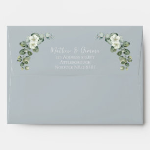 ~Modern Eucalyptus Wedding  Envelope