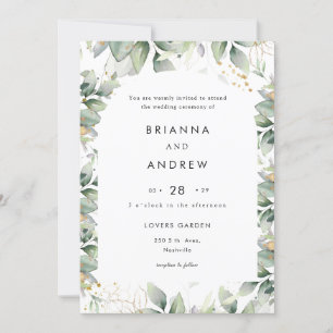 Modern Eucalyptus Wedding Invitation
