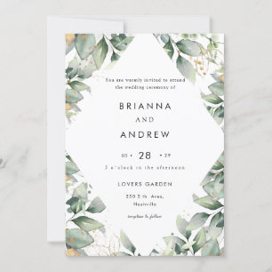 Modern Eucalyptus Wedding Invitation
