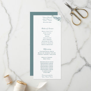 Modern Eucalyptus Wedding Program Programme