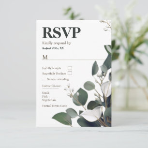 Modern Eucalyptus Wedding RSVP Card