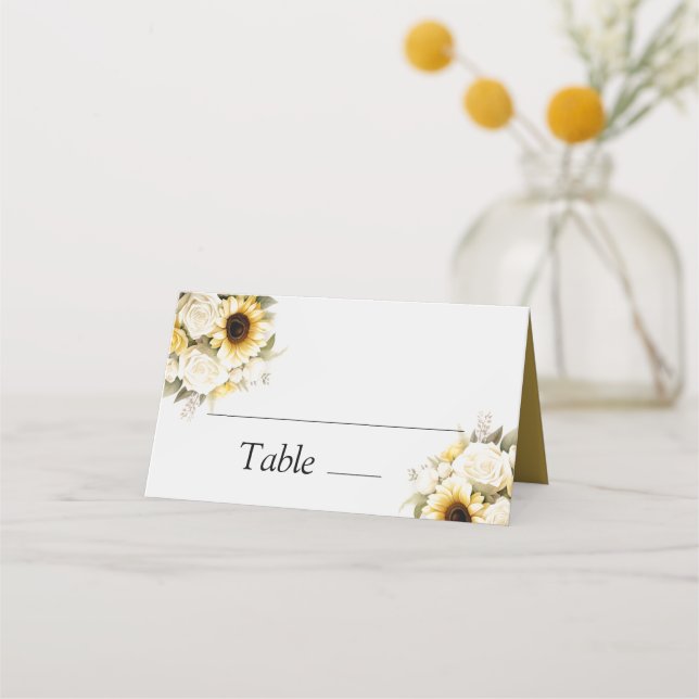 modern Eucalyptus wild Floral Botanical Wedding Place Card (Front)