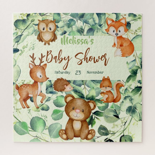 Modern Eucalyptus Woodland Animals Forest Friends Jigsaw Puzzle (Vertical)