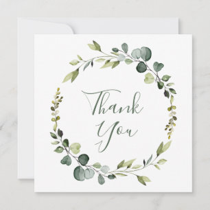 Modern Eucalyptus Wreath Frame Thank You Card