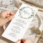 Modern Eucalyptus Wreath Watercolor Wedding Boho Menu<br><div class="desc">For further customisation,  please click the "customise further" link and use our design tool to modify this template.</div>