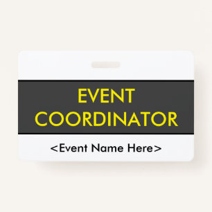 Modern "EVENT COORDINATOR" Badge ID Badge