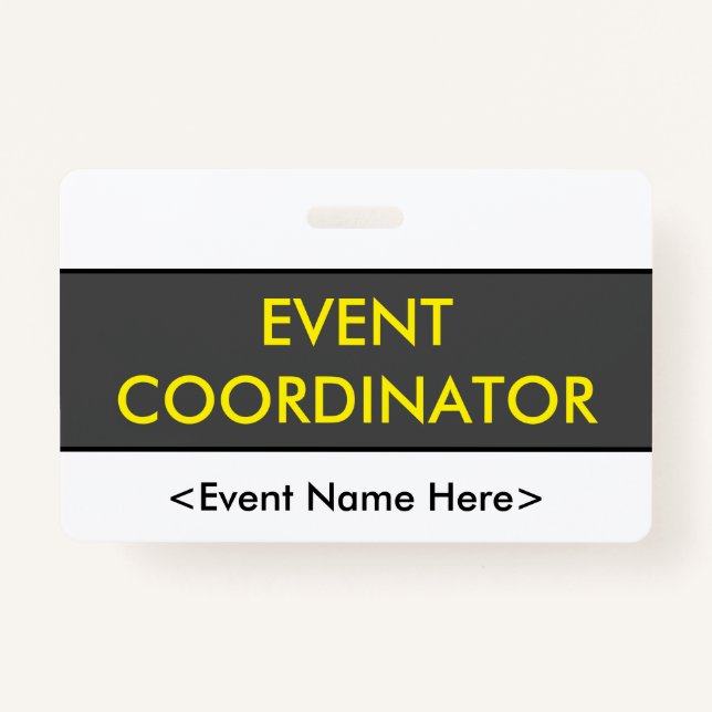 Modern "EVENT COORDINATOR" Badge ID Badge (Front)
