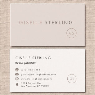 Modern Event Planner Blush Pink Minimalist Luxury Business Card