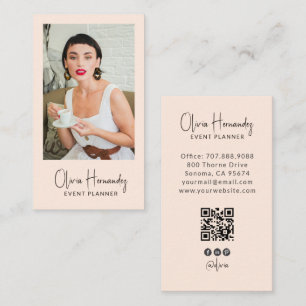 Modern Event Planner Photo QR Code Business Card