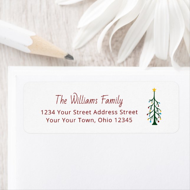 Modern Evergreen Christmas Tree Return Address (Insitu)