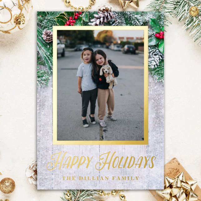 Modern Evergreen Christmas Two Photo Vertical (Creator Uploaded)