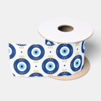 Modern Evil Eye Pattern Blue & Gold Protection