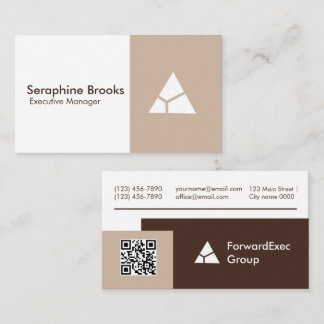 Modern Executive Beige Brown Managers Elegant Business Card