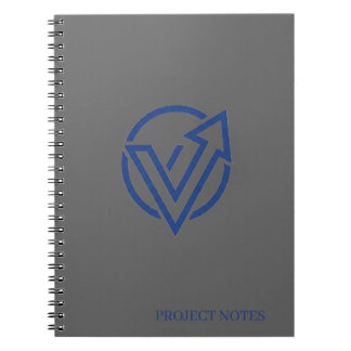 Modern Executive Charcoal Grey Notebook Cobalt 