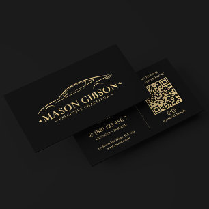 Modern Executive Chauffeur Luxury Black Car  Business Card