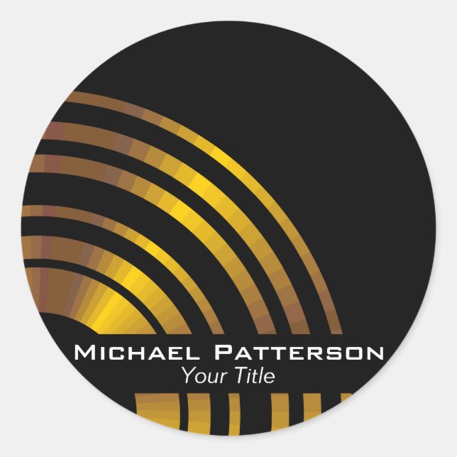 Modern Executive Circles Professional Personalised Classic Round Sticker (Front)