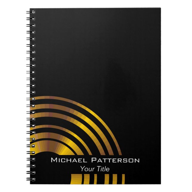 Modern Executive Circles Professional Personalised Spiral Notebook (Front)