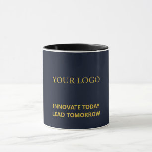 Modern Executive Navy Blue & Gold Corporate Mug