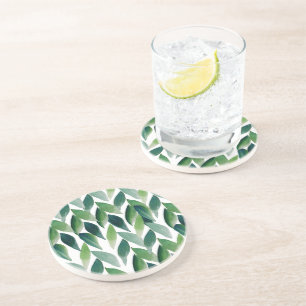 Modern Exotic Green Bohemian Nature Coaster
