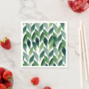 Modern Exotic Green Bohemian Nature Napkin