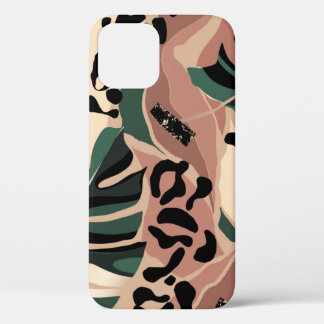 Modern exotic pattern with leopard skin. Creative  iPhone 12 Case