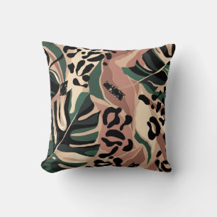 Modern exotic pattern with leopard skin. Creative Cushion