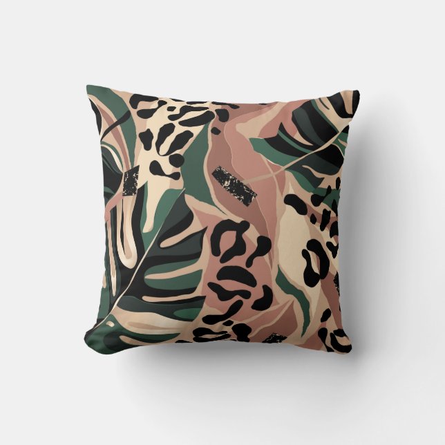 Modern exotic pattern with leopard skin. Creative  Cushion (Front)