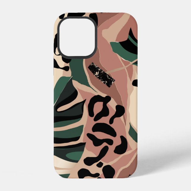 Modern exotic pattern with leopard skin. Creative  iPhone Case (Back)