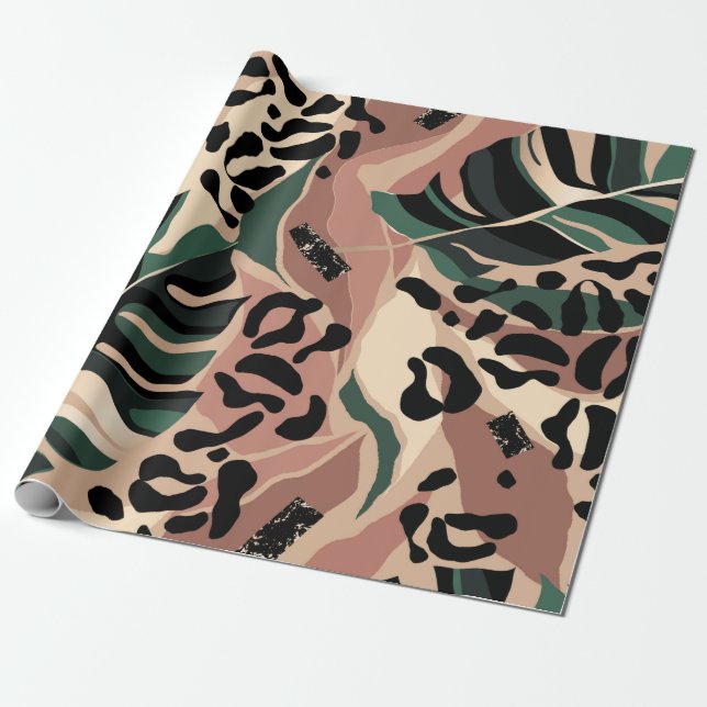 Modern exotic pattern with leopard skin. Creative  Wrapping Paper (Unrolled)