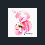 Modern Exotic Pink Let's Flamingo Watercolor   Canvas Print<br><div class="desc">Modern Exotic Pink Let's Flamingo Watercolor</div>
