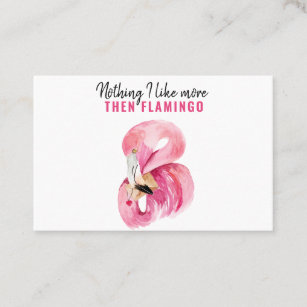 Modern Exotic Pink Watercolor Flamingo Gift Business Card